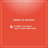 RadioShack USB 3.0 Male to Type-C Round Male Cable - 1.8m (6 Feet) 2605129