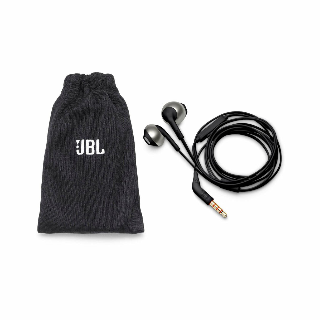 JBL Tune 205 - Wired Comfort-fit ergonomics Earbud Headphones, Pure Bass Sound, Tangle-Free Flat Cable with 1-Button Remote and Microphone (Black)