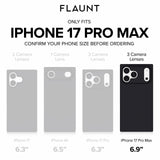 Flaunt Official Square Protective Case - Compatible with iPhone 17 Pro Max - Compatible with MagSafe & Wireless Charging - Drop-Tested & Shockproof - (Black Crocodile)