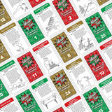 Funwares 24 Days of Christmas Games - Complete Advent Calendar, Christmas-Themed Minute to Win It Challenges for Kids, Teens & Families, 2-12 Players, Ready to Play Right Out of the Box!