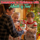 Funwares 24 Days of Christmas Games - Complete Advent Calendar, Christmas-Themed Minute to Win It Challenges for Kids, Teens & Families, 2-12 Players, Ready to Play Right Out of the Box!