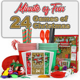 Funwares 24 Days of Christmas Games - Complete Advent Calendar, Christmas-Themed Minute to Win It Challenges for Kids, Teens & Families, 2-12 Players, Ready to Play Right Out of the Box!