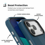 Speck PRESIDIO2 Grip for iPhone 17 Pro Case, MagSafe-Compatible, Slim Protective Case, DEEP SEA/Silver Metallic/Spell Blue