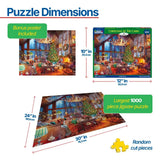 Christmas At The Cabin 1000 piece jigsaw puzzle by White Mountain Puzzles, finished size 24 x 30 inches