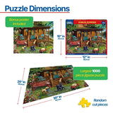 Porch Puppies 1000 piece jigsaw puzzle by White Mountain Puzzles, finished size 24 x 30 inches