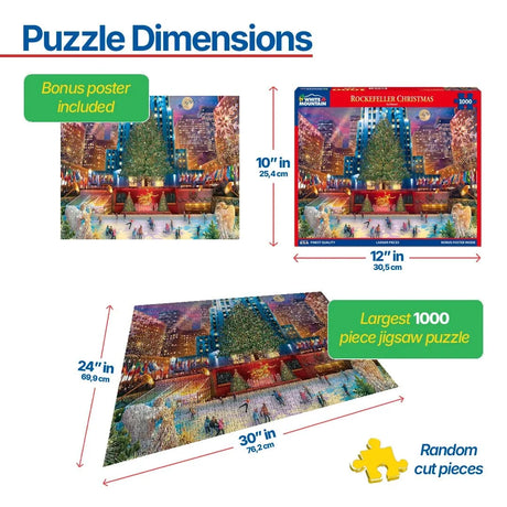 Rockefeller Christmas 1000 piece jigsaw puzzle by White Mountain Puzzles, finished size 24 x 30 inches