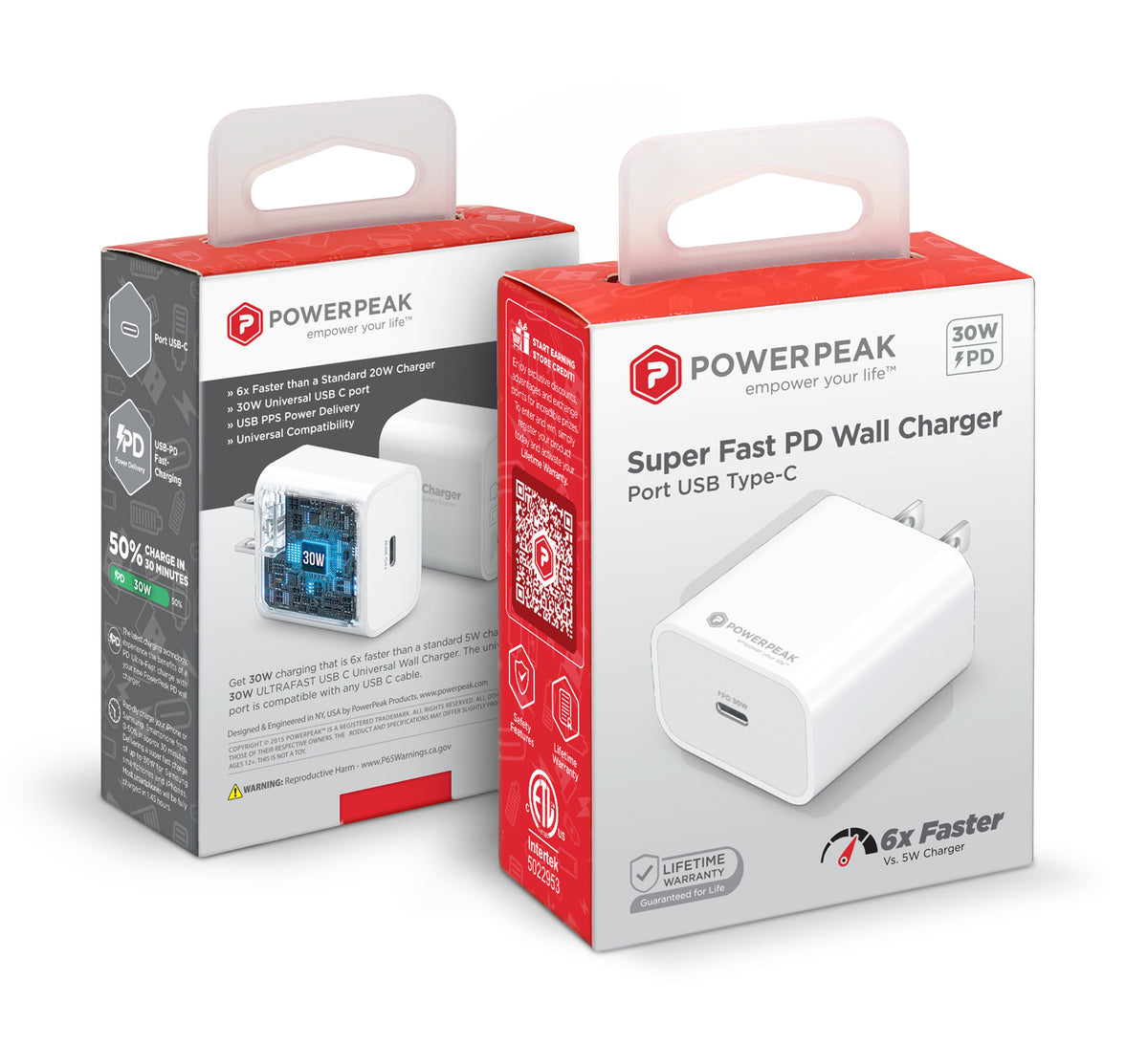 PowerPeak ECONOMY - ULTRAFAST 30W PPS High Speed USB C Wall Charger - White - image 2
