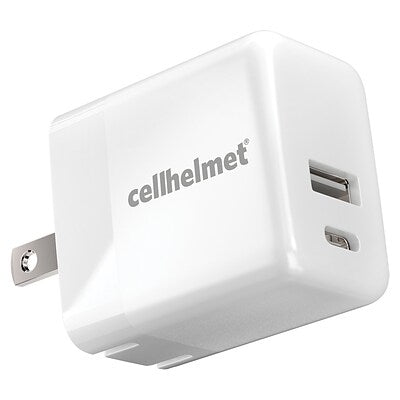 Cellhelmet - Usb A And Usb C Dual Wall Charger 20w Pd - White