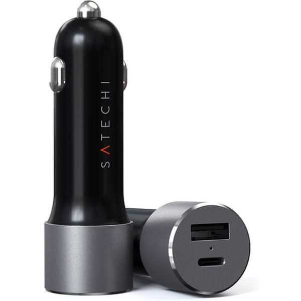 Satechi - 72w Usb C Pd And Usb A Dual Port Car Charger - Space Gray