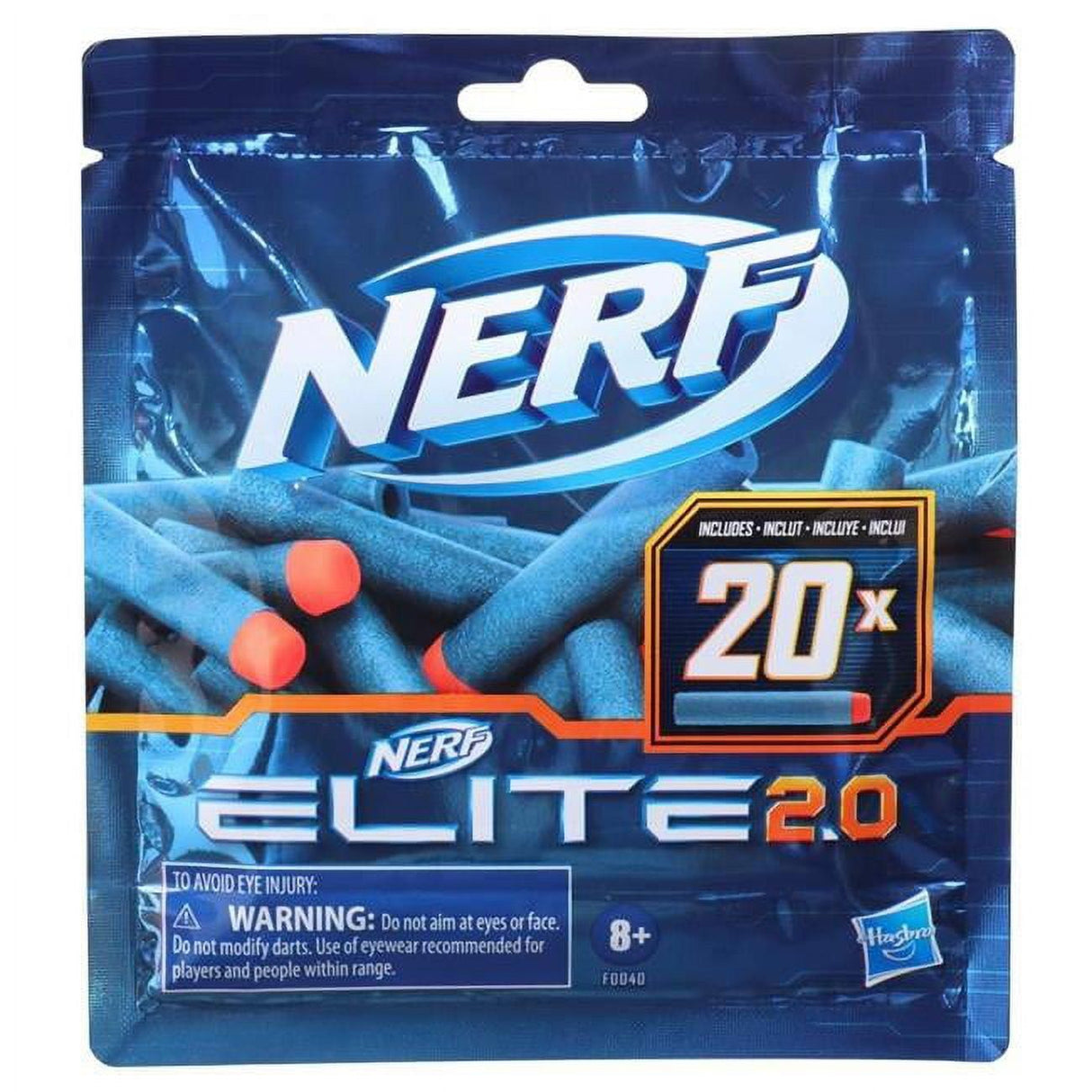 Hasbro HSBF0040 Nerf-Elite 2.0 Refill Toys - 20 Count - Pack of 8