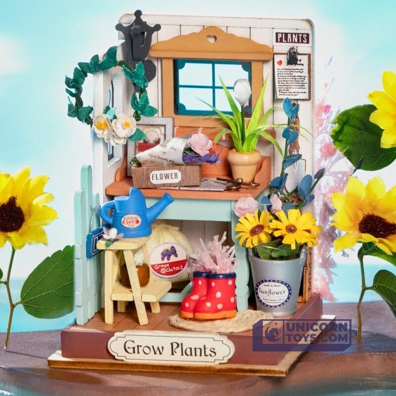 RDS030 Dreaming Terrace Garden -  DIY Miniatures Kit with Furniture Children Adult Miniature Wooden