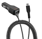 Ventev - 20w Dashport R2400c Dual Car Charger With Usb A And Connected Usb C Cable - Gray