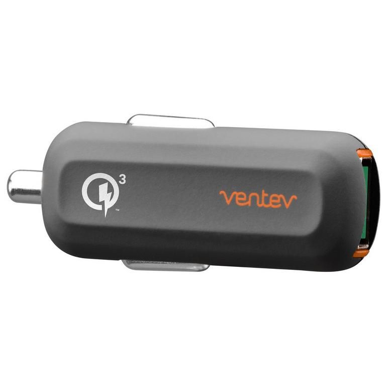 Ventev - Qc3.0 24w Dashport Rq1300 Mini Car Charger And Usb A To Micro Usb Cable 3.3ft - Gray