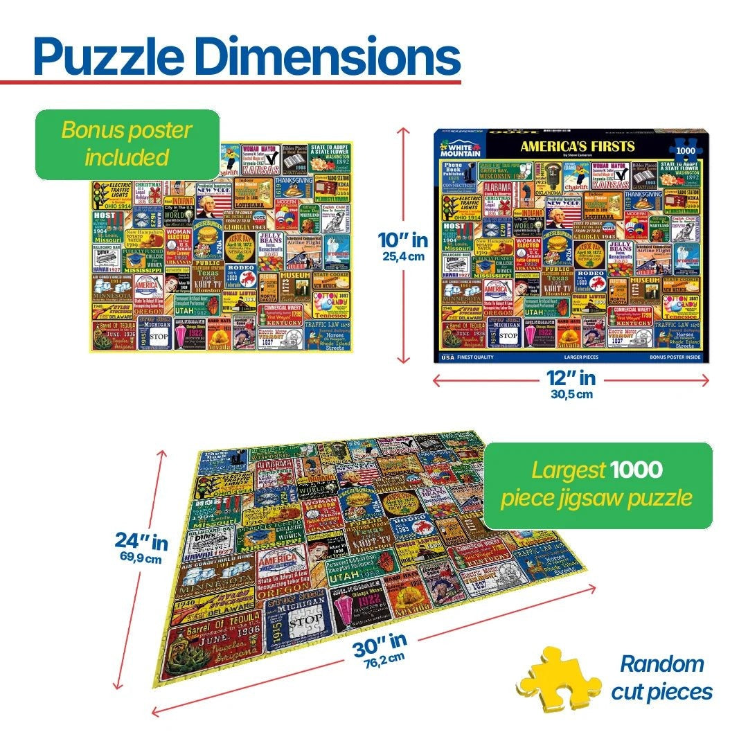 White Mountain Puzzles - America's First - 1000 Piece Jigsaw Puzzle - view 3