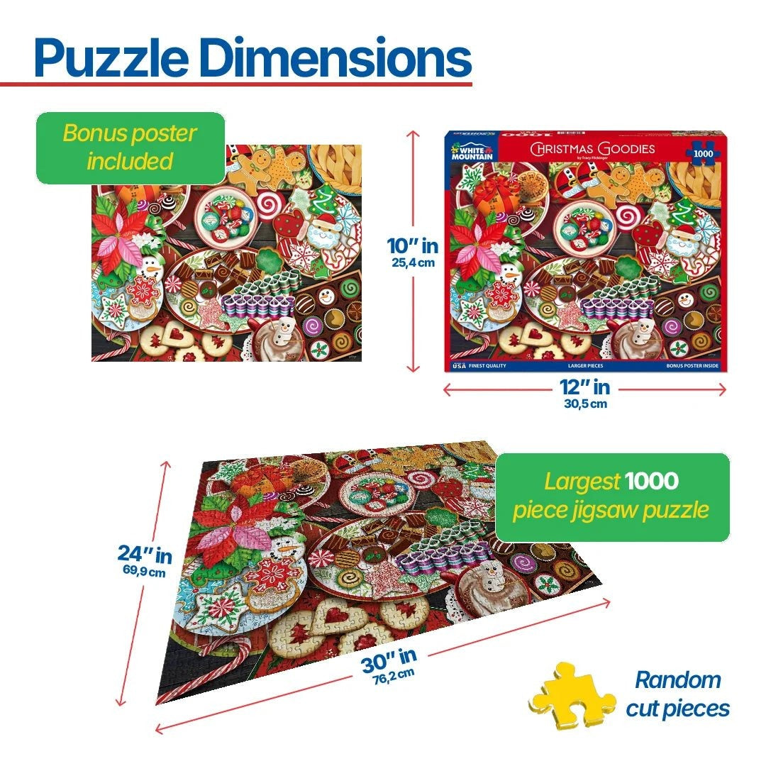 White Mountain Puzzles - Christmas Goodies (2077pz) - 1000 Piece Jigsaw Puzzle - view 3