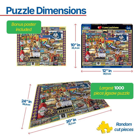 White Mountain Puzzles - I Love Louisiana - 1000 Piece Jigsaw Puzzle - view 3
