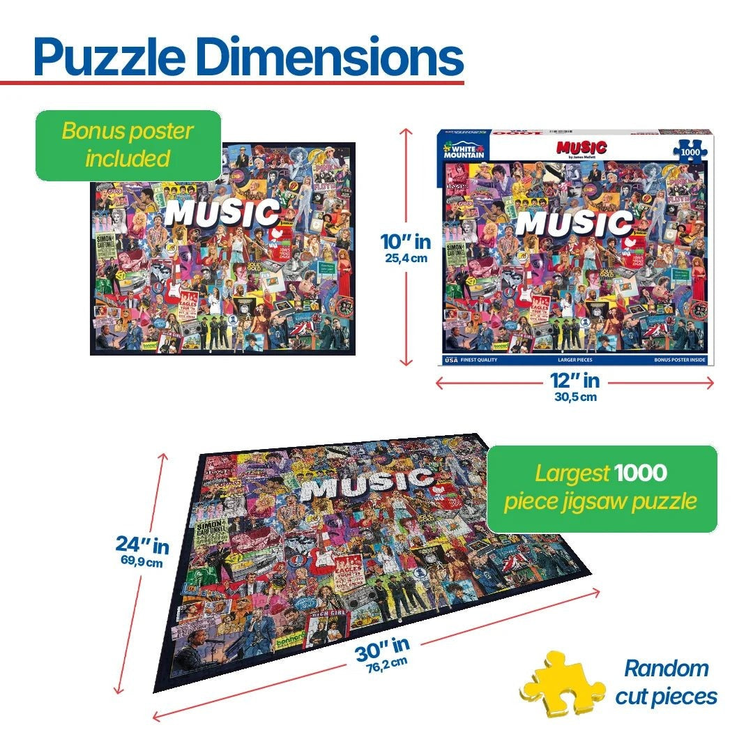 White Mountain Puzzles - Music - 1000 Piece Jigsaw Puzzle - view 3