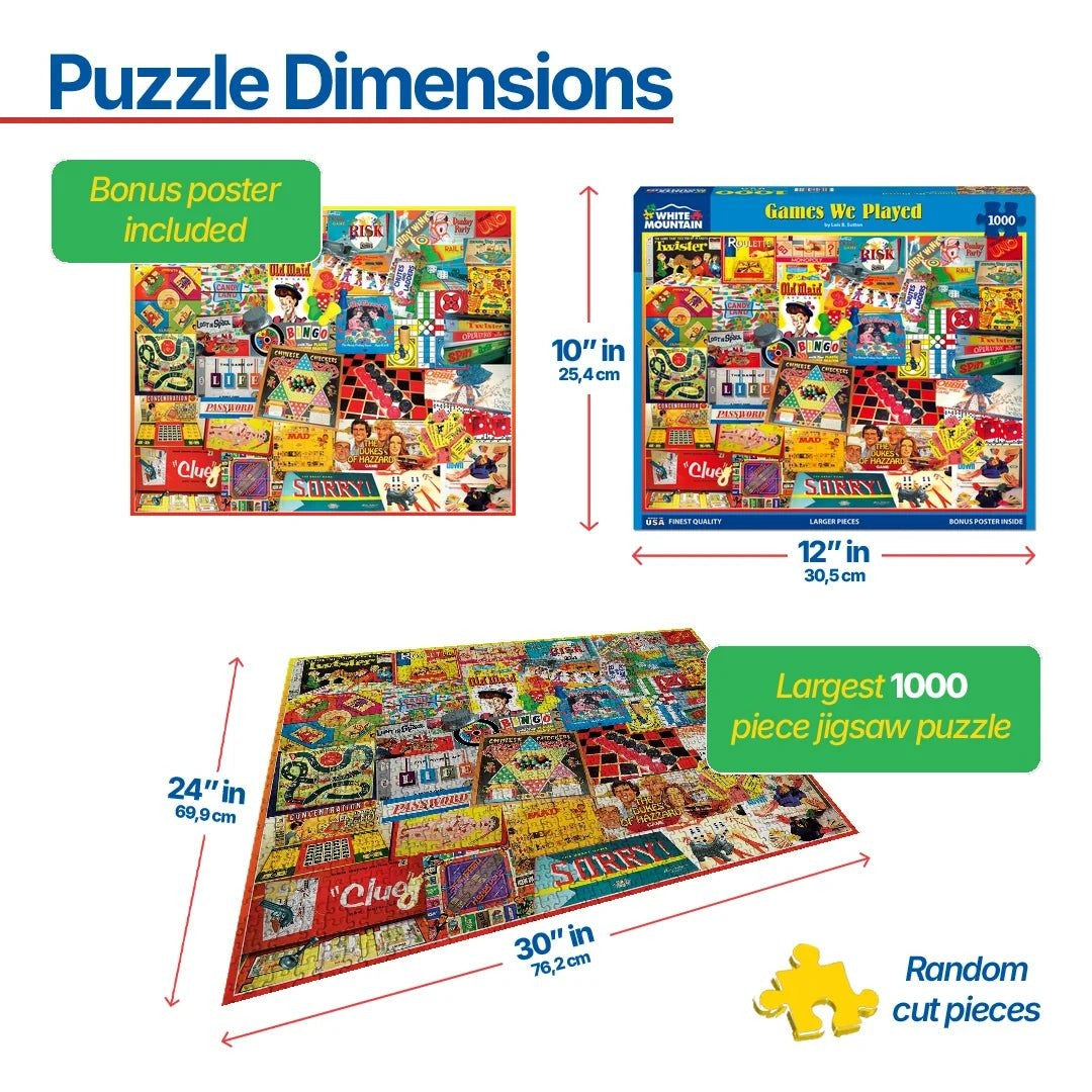 White Mountain Puzzles - The Games We Played - 1000 Piece Jigsaw Puzzle - view 3