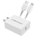 Cellhelmet - Pd Usb C Wall Charger 20w And Usb C To Apple Lightning Cable 3ft - White